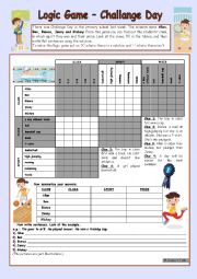 Logic game (36th) - Challange Day *** for elementary ss *** with key *** fully editable *** B&W