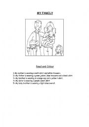 English Worksheet: My family