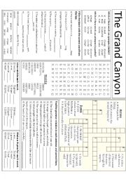 Grand Canyon mini-task worksheet
