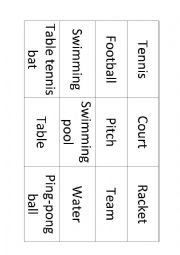 English Worksheet: Olympic Triples game 