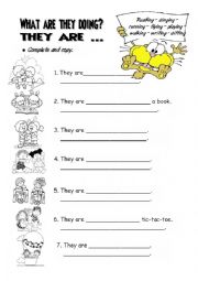 English Worksheet: WHAT ARE THEY DOING?