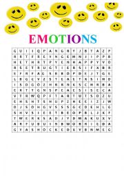 English Worksheet: Emotions Wordsearch