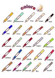colors names - ESL worksheet by srare