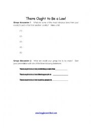 English Worksheet: There ought to be a law