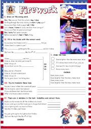 English Worksheet: Fireworks - Katy Perry
