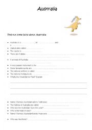 English Worksheet: webquest Australia 