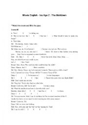 Ice age2 worksheet