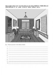 English Worksheet: Describe a room