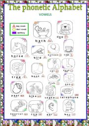 The phonetic alphabet poster ( VOWELS)