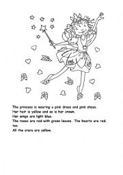 read and color in princess