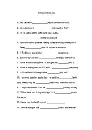 English Worksheet: Time consistency