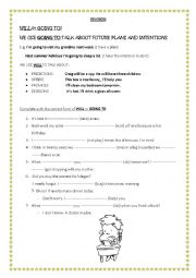 English Worksheet: Will or Going to?