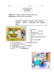 English Worksheet: My house