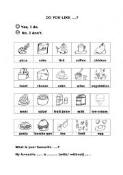 English Worksheet: Food