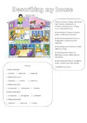English Worksheet: Describing My house