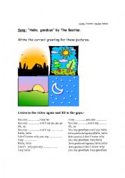 English Worksheet: HELLO,GOODBYE by THE BEATLES