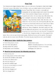 test on simpsons family