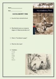 Huckleberry Finn (Oxford Bookworms) exam or worksheet