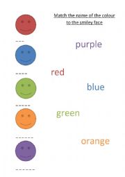 English Worksheet: Colour matching faces