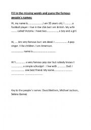 English Worksheet: Fill in