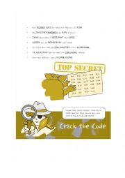 English Worksheet: code crack