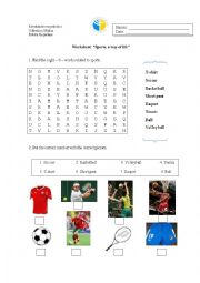 English Worksheet: Sports