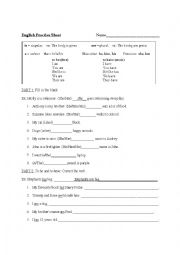 Pronouns/verbs worksheet