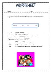 English Worksheet: school supplies