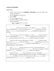 English worksheet: Present Tense Worsheet