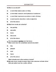 English worksheet: Adverbs Test