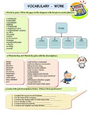 English Worksheet: Work