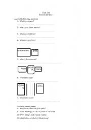 English worksheet: side by side 1a final test