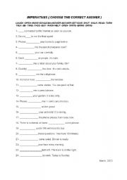 English Worksheet: mperatives gap filling worksheet