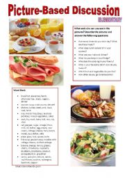English Worksheet: Picture-based discussion Elementary - (09) Meals
