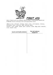 English Worksheet: 1st aid