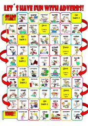 English Worksheet: adverb board game