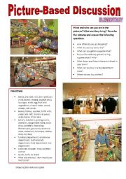 English Worksheet: Picture-based discussion Elementary - (10) Shopping