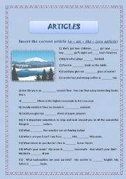 English Worksheet: Articles