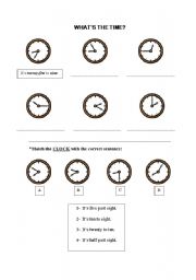 English Worksheet: Whats the time