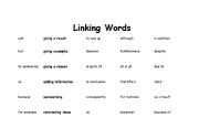 English Worksheet: Linking words