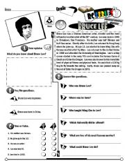 English Worksheet: RC Series Famous People Edition_09 Bruce Lee (Fully Editable) 