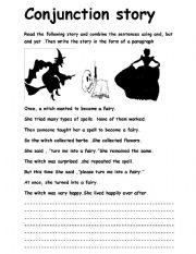 English Worksheet: conjunction story