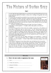 English Worksheet: the picture of Dorian Gray