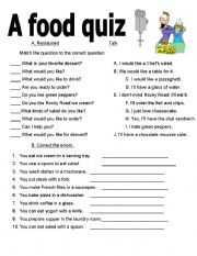 a food quiz