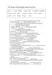 English Worksheet: connectors