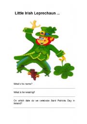 English worksheet: Little Irish Leprechaun