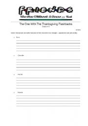 English worksheet: Friends - The One With The Thanksgiving Flashbacks