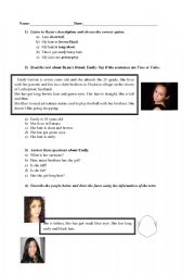 English worksheet: first grade test