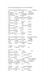 English Worksheet: multiplechoice printable