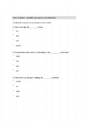 English worksheet: Deduction quiz